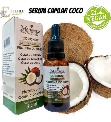 Sérum Capilar Coco E Proteína Do Trigo 30ml Maycrene