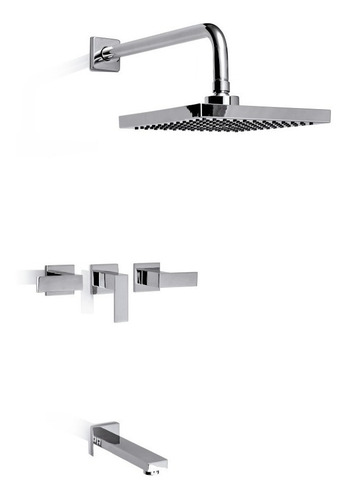Imagen 6 de 9 de Grifería Piazza Level Lavatorio Bidet Ducha Baño Completo