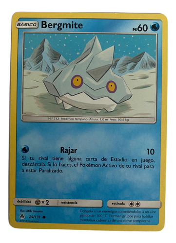 Bergmite Carta Pokémon Original Tcg Español