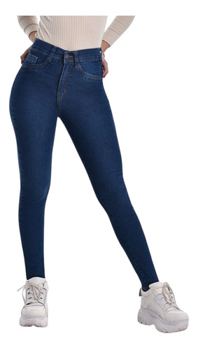 Pantalón Jean Mujer Tiro Alto Chupín Elastizado  Moda