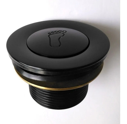 Botón Push De Vaciado Para Tina Y Jacuzzi En Negro Satin.