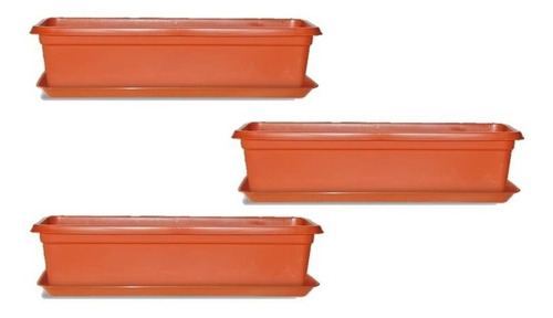 Maceta Terracota Rectangular Grande C/posa X 3u Colombraro