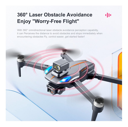 Drone Semiprofesional Gps Evita Obstáculos Motor Brushless Color Negro