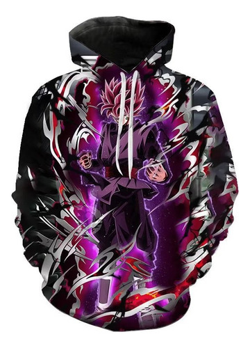 Sudadera Estampado Digital Dragon Ball Dark Goku Rosado Moda