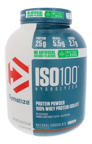Iso 100 Proteína Hydrolyzed 5 Lbs Chocolate Natural Stevia D