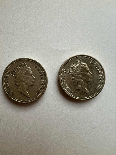 Moneda De One Pound 1995 Y 1997 Elizabeth Ll