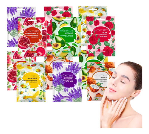 Pack X12 Mascarillas Faciales - Mond'sub Aromas Surtidos