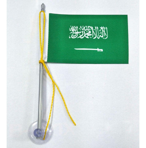 Mini Bandeira Arábia Saudita Ventosa Poliéster 5,5cm X 8,5cm