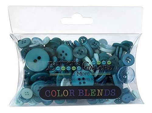 Botones Mezcla De Colores Teal Ice, 3-onzas