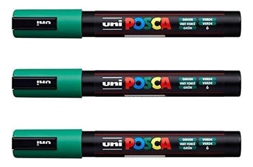 Posca Pc-5m Uni-ball - [paquete 3] Verde