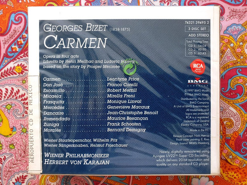 Bizet: Carmen - Karajan, Price, Corelli / 3 Cd / 74321394952 (Usado)