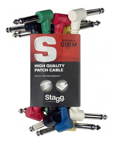 Cable Interpedal Patch 6 Unidades 8 Cm Angular