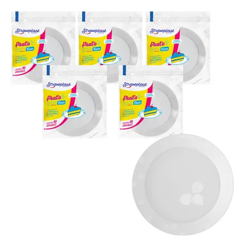 Plato Descartable Redondo 15 Cm Pack X 50 Unidades