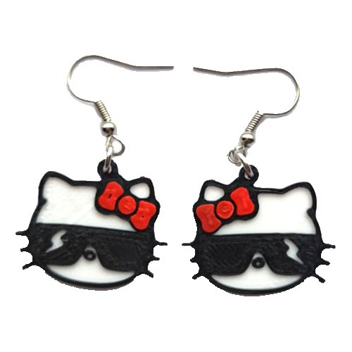 Aritos Aros 3d Kitty Facha