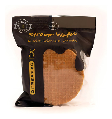 Biscoito Holandês Recheado Caramelo Stroop Wafel Janse 155g