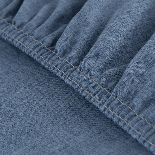 Jogo Roupa Cama Lençol Solteiro 400 Fios 2 Peças Barra Hotel Cor Linho azul Desenho do tecido Liso