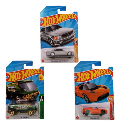 Kit 3 Miniaturas Hot Wheels Original Mattel