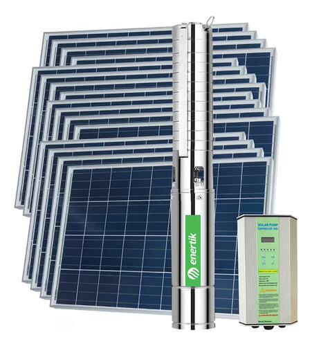 Bomba Solar Sumergible Bssc4-88-1000-110v Y Paneles Enertik