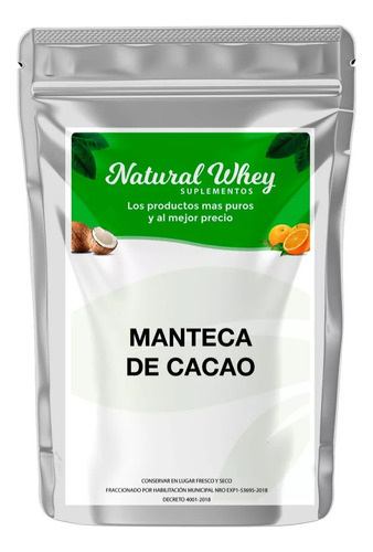 Manteca De Cacao Pura 1 Kg - Natural Whey 