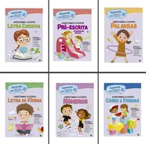 Comprar Kit Livros Infantil Exercitando A Escrita Palavras Cores E Formas Pre Escrita Letra De Forma E Cursiva Números