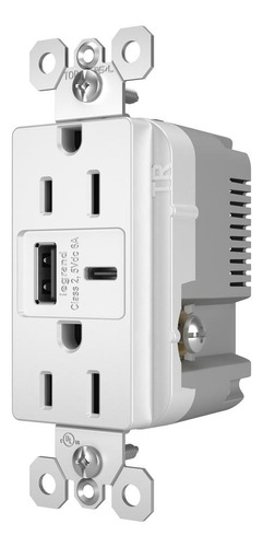 Tomacorriente Dúplex 125v/15a Con Usb A Y Usb C 5v/6a