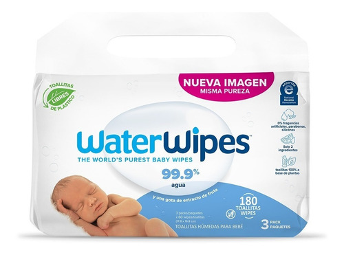 Toalla Toallitas Humedas Waterwipes 180 Und (3x60)