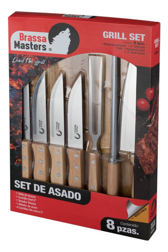 Juego De Cuchillos Para 8 Pz Cocina Brassa Masters 44299 Vas Color Marrón Claro
