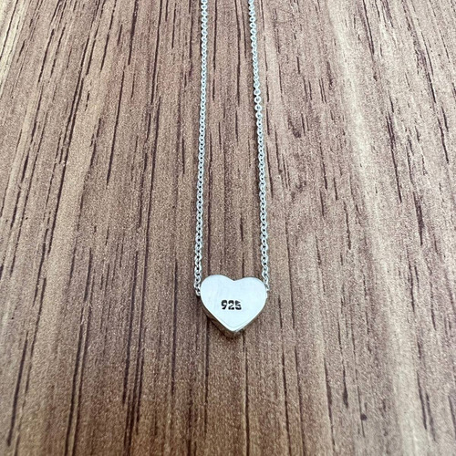 Imagen 6 de 10 de Collar Corazón Pasacadena De Plata .925 Agálea Joyería