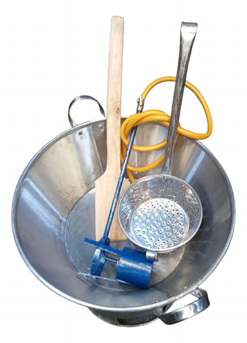 Kit Cazo Para Carnitas 50 Cm De Diámetro Con Base Acero Inox