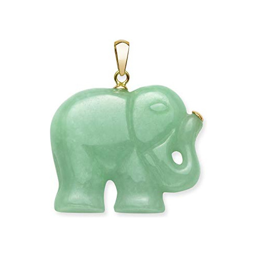 Jade Natural Encanto Pendiente Del Collar De Elefante D...