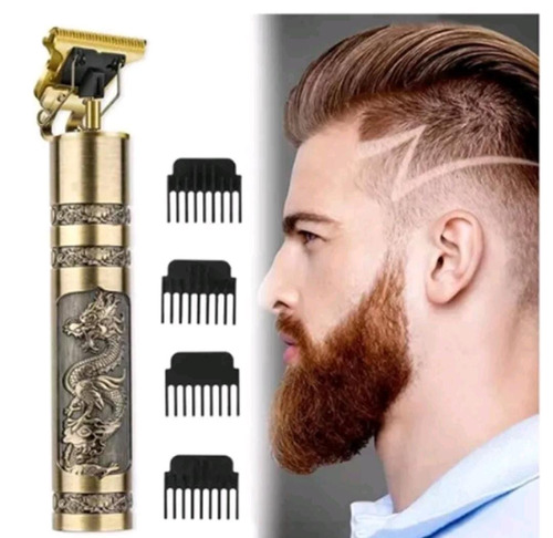 Maquininha Barbeador Dragão Buda Águia Retro Barba Cabelo Cor Dourado 5V