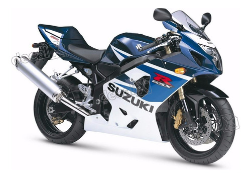 Kit Adesivos Emblemas Suzuki Gsxr 750 2005 Moto Azul/branca