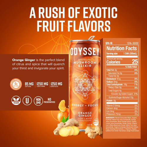 Beba Odyssey Elixir Con Hongos Espumosos, Naranja Y Jengibre