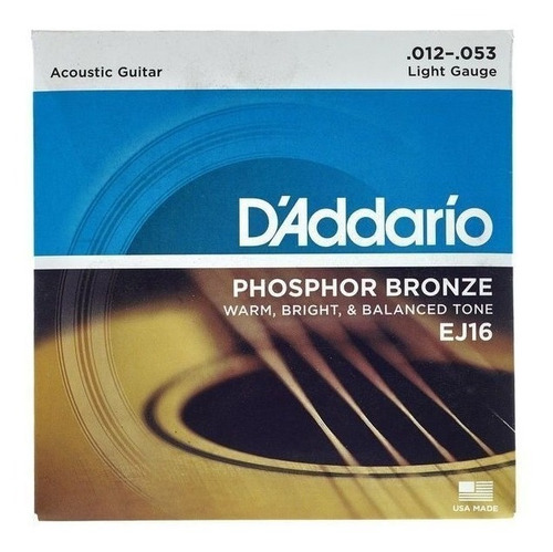 Encordado Acustica Daddario Ej16 012-053 Phosphor Bronze