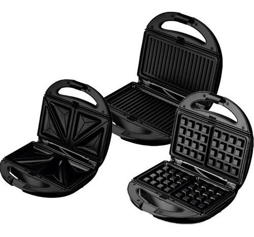 Sandwichera Kanji Waflera Grill 3 En 1 Placa Antiadherente