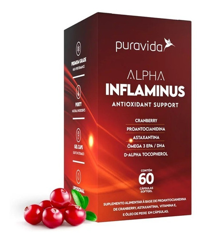 Alpha Inflaminus - Antioxidante - 60 Cáps Puravida