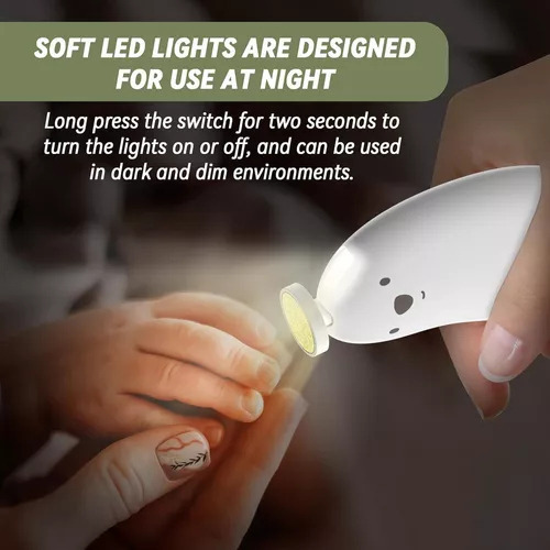 Lima De Uñas Eléctrica Corta For Bebés Portátil Con Luz Led