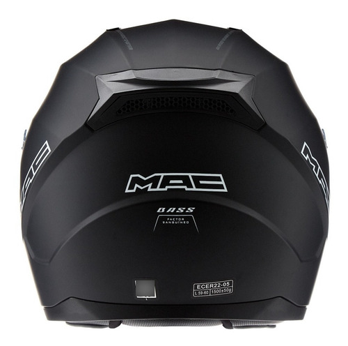 Imagen 7 de 8 de Casco Moto Integral Mac Bass Negro Mate Visor Simple