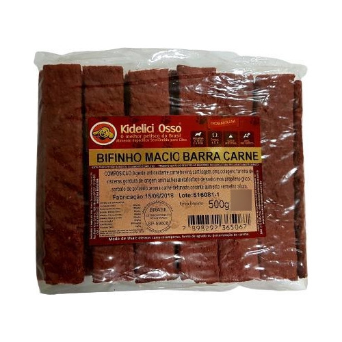 Petisco Bifinho Macio Kidelici Osso Sabor Carne 500g