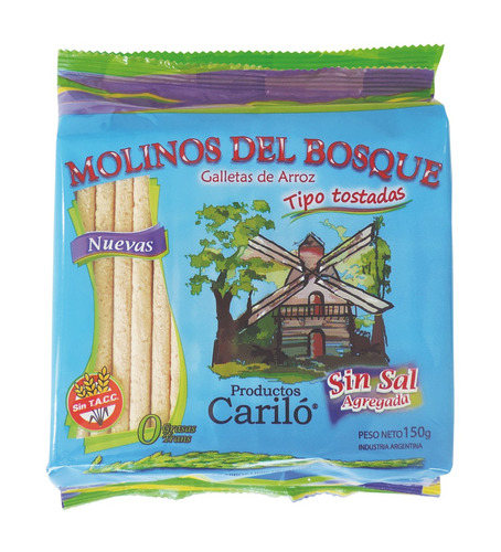 Galletas De Arroz Molinos Del Bosque Clasica Sin Sal - Sin Tacc X 150g