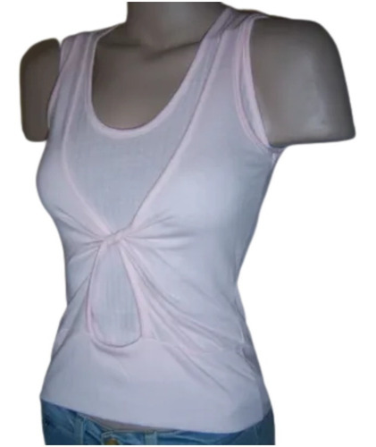 Musculosa Doble Superpuesta Abertura 2 Remeras En 1 Original