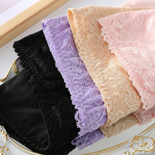 Bragas Sexy De Algodón Con Encaje De Cintura Alta, 4 Piezas