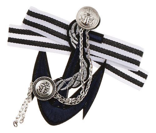 Insignia De Tela Broche Pin Bowknot A Rayas Broche De Ancla