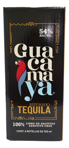 Caja Tequila Guacamaya Reposado - Pack 6 Botellas 54% 750 Ml