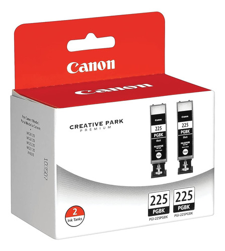 Paquete Económico De 2 Cartuchos Canon Pgi-225 B007, Negro