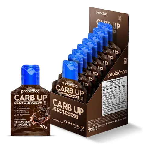 Carb Up Super Fórmula Gel Probiótica Sabor Chocolate 10 Unidades