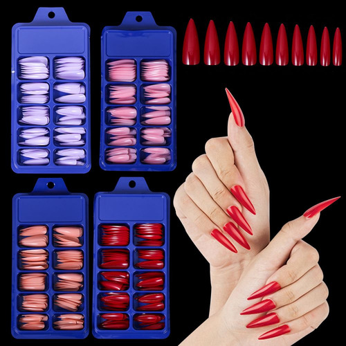Dicas De Unhas Postiças De Estilete Comprido Diy, Unhas Post