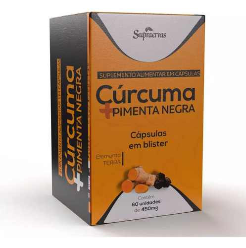 Cúrcuma + Pimenta Negra, 60 Cápsulas 550mg 