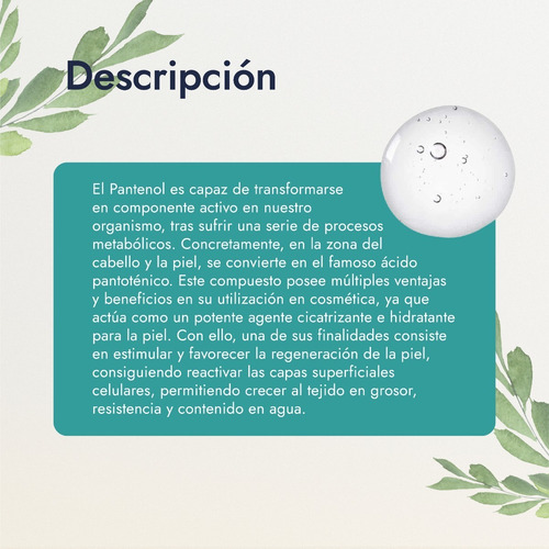 Imagen 7 de 10 de D Pantenol (panthenol) Puro Uso Cosmético 1 Kg