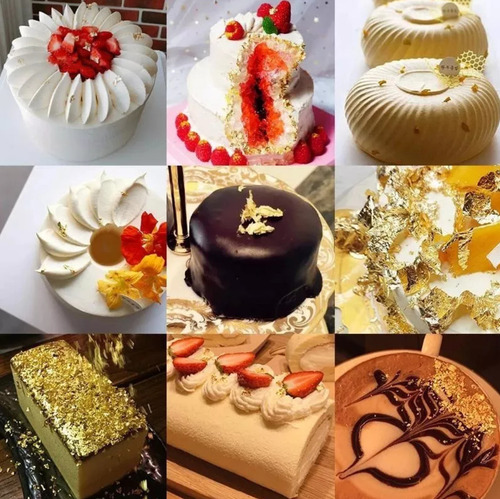 100 Laminas Plata Comestible 9cm Reposteria Belleza Uñas